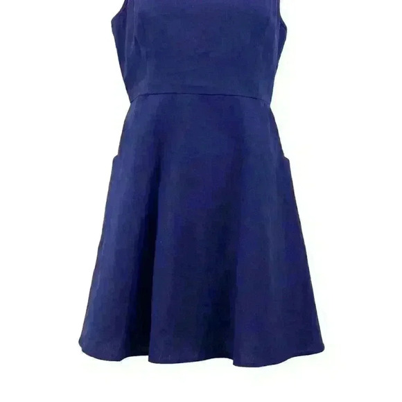 Market & Spruce Truly Poppy Navy Linen Crissie Mini Dress Fit & Flare Size Large - Picture 6 of 9